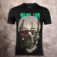 Wholesale designer Mens Skull Diamond t shirts Short sleeve Brand Spring and Summer high O Neck Quality Skulls TShirt tees p01320