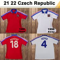 Wholesale 1996 Czech Republic Retro Soccer Jersey NEDVED NOVOTNY POBORSKY Home Red Away White Football Shirt