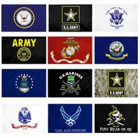 Wholesale US Army Flag USMC styles Direct factory x5Fts x150cm Air Force Skull Gadsden Camo Army Banner US Marines WWA124
