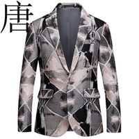 Wholesale Tang Cool Brand Mens Slim Fit Suit Jacket Men Fancy Man Fashion Printed Blazer xl xl Plus Size Aizp