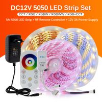 Wholesale LED Strip Light RGB RGBW RGBCCT Flexible Ribbon fita led light strip LEDs m M Touch RF Remote DC12V Adapter Plug