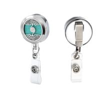 Wholesale Keychains PC Retractable Badge Holder Stainless Steel Perfume Locket Key ID Card Clip Ring Lanyard Name Tag Jewelry