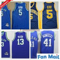 Wholesale Retro Basketball Dirk Nowitzki Jerseys Cheap College Jason Kidd Jerseys Blue Steve Nash Red for Best Quality Man