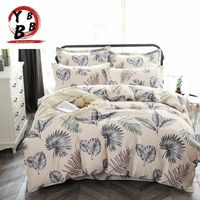 Wholesale Bedding Sets Cotton Soft Bed Sheet Pillowcase Leaves Duvet Cover Set Twin Queen Single Double King Size Simple Bedclothes
