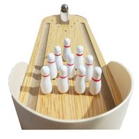 Wholesale DHL FREE Mini Bowling Game Set Unique Novelty Office Desk Toys Funny White Elephant Gag Gifts Wooden Table Top Board Games Finger Sports