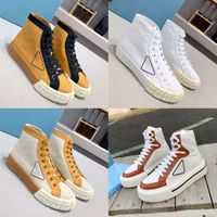 Wholesale 2021 black silver thick triangle casual shoes loafers boots men cover nylon pink designer high top ladies Chaussure classic canvas sneakers