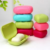 Wholesale Portable Travel Soap Dish Lock Seal Box Bathroom Toilet Soap Container Holder Case Plate Home Shower Hiking supplies mix colors RRE12042