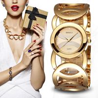 Wholesale BAOSAILI Brand Imitation Gold Plated Circles Strap Stainless Steel Back Shinning Women Bracelet Watches Fashion Wrist Watch H1012