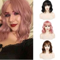Wholesale Water Wave Short Wig Wavy Hair inch cm Drag Queen Fashion Wigs Brwon Color For White Black Women