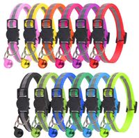 Wholesale Safety Breakaway Pet Dog Collars Colors Reflective Nylon Pet Puppy Small Dogs Kitten Cats Safety Collar with Colorful Bell ZC487