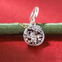 Wholesale 100 Sterling Silver Santa Love Peace Joy Christmas Dangle Red Enamel Charm Bead Fits European Pandora Jewelry Charm Bracelets