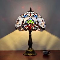 Wholesale Table Lamps Baroque Inch Tiffany Lamp Country Style Stained Glass For Bedroom Bedside E27 V