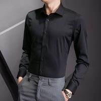 Wholesale Pure cotton2020 spring and autumn men s long sleeve casual solid color business professional white shirt slim