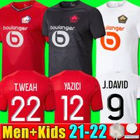 Wholesale 2021 LOSC Lille soccer jersey DAVID FONTE BURAK BAMBA YAZICI football shirts JIKONE R SANCHES T WEAH L ARAUJO JIKONE maillots men Kids Kit