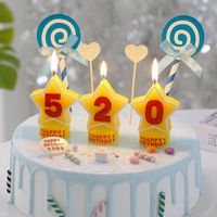 Wholesale Digital Birthday Candles Big Cake Toppers Decoration pentagram Number Candle Birthday Wedding Party Supply