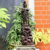 Wholesale Buddha Chinese Feng Shui Wood Crafts Home Decoration Indian lobular rosewood Buddha Statues
