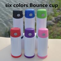 Wholesale Bounce cup Straight Sublimation Tumblers six colors oz capacity for children stainless steel can hold hot water and milk baby cups A17