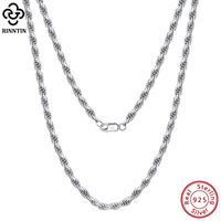 Wholesale Chains Rinntin Sterling Silver mm Diamond Cut Rope Chain Necklace For Men Women Luxury Fashion Jewelry Gift SC29