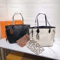 Wholesale Leopard MM Tote PM Handbag Womens Purse Totes with Pouch Wallet Composite Beach Bags Shopping Clutch Wild at Heart capsule Canvas Bag