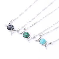Wholesale Moon and Sun Necklace S925 Sterling Silver Pendant Forever Love Sparkling Crescent Jewelry Gift For Women Girls