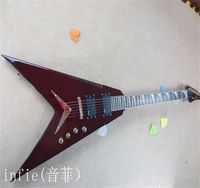 Wholesale Dean Flying V Wine Red Laue Muataine Signature EMG Pickup electric guitar factory left handed available
