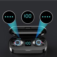 Wholesale 2021 Best Hot Wireless Earphone Bluetooth V5 F9 TWS Headphone HiFi Stereo Earbuds LED Display Touch Control mAh Power Bank Mic Headset
