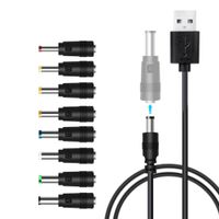 Wholesale Universal DC V Power Cable USB to DC Plug Charging Cord with Connectors Adapter for Router Light Speaker XBJK2112