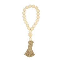 Wholesale Wooden Beads Garland with Tassels Rustic Heart Wall Hanging Decor Home Heart Wood Beads Tassel Hemp Rope Home Decor Wall Hanging KKA8345