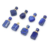 Wholesale Charms High Quality Small Pendants Natural Semi Precious Stone Perfume Bottle Lapis Lazuli Pendant Charm For Jewelry Making Necklace
