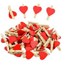 Wholesale Party Decoration Mini Wooden Clips Red Heart Po For Valentine s Day Wedding Wall Decor Papers Clothes Pegs Wood Crafts