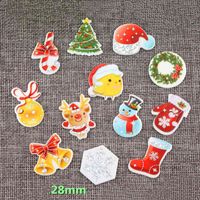 Wholesale Whole Colorful Christmas Style Planar Resin Cabochon Clay Charms Ornament Accessories Patch Sticker