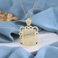 Wholesale Pendant Necklaces African Fashion Creative Necklace Elegant Women Party Square Shape Hollow Design Jewelry Birthday Crystal