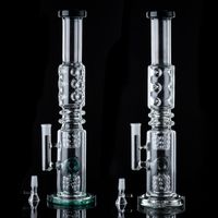 Wholesale Newest Water Pipes Big Bong Female Joint Oil Dab Rigs Straight Type Thick Glass Ice Pinch N Holes Percolator Donut Perc Hookahs With Bowl WP2191