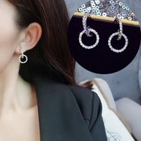Wholesale Stud Korean Temperament Needle Full Mall Ring Earring Imple Joker Circle Online Celebrity Women