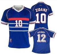 Wholesale 1998 Retro soccer jersey ZIDANE HENRY home top thai AAA customzied name number zidane Henry soccer uniforms football shirts