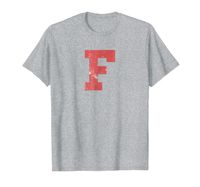 Wholesale Letter F Distressed Sports Funny Initial Art Alphabet Tshirt