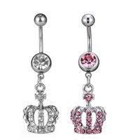 Wholesale Navel Belly Button Ring Zircon Bar Croen Bell Piercing Body Jewelry High Quality Surgical Steel