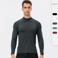 Wholesale Men s autumn and winter long sleeve quick drying basketball running suit semi zipper fitness training sweater