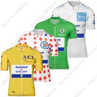 Wholesale Racing Jackets Quick Step France Tour Cycling Jersey Yellow Green White Polka Dot Clothing De Road Bike Shirts MTB Maillot