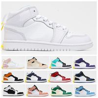 Wholesale Infant TS Kids basketball shoes s mid Dark Mocha Trainers Edge Glow Volt Gold High Light Smoke Grey Candy Multicolor Small Big Boy Girl Toddlers Sneakers igital Pink