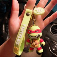 Wholesale Keychain PVC male and female cartoon turtle key ring bag accessories car jewelry character animation gifts
