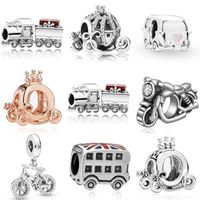 Wholesale Car Train Motorcycle Pendant Charms Bracelet Fit Original Pandora Necklace Accessories Fashion Bead Jewelry Gift