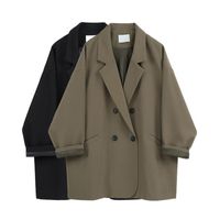 Wholesale Women s Jackets Women Split Design Cloak Suit Coat Office Lady Black Green Jacket Fashion Streetwear S XL Casual Loose Outerwear Tops