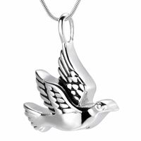 Wholesale Pendant Necklaces DJX10035 Animal Peace Dove Cremation Urn Stainless Steel Bird Keepsake Jewelry Ashes For Memorial Gift