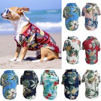 Wholesale Pet Hawaiian Shirt Dog Apparel Fashion Beach Vest Cat Vacation Summer Clothes Bulldog Coat Pet Supplies Jacket Chihuahua Accessories Colors