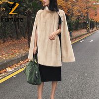 Wholesale Women s Fur Faux Luxury Natural Mink Vest Real Cloak Coats Whole Skin Women Warm Robe Fashion Genuine