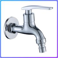 Wholesale Bathroom Sink Faucets G1 Washing Machine Tub Tap Stainless Steel Brushed Clod Water Faucet Wall Mount Outdoor Garden Mouth Covering