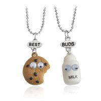 Wholesale Pendant Necklaces set Friends Chocolate Milk Cookie Biscuit Necklace For Women Men Friend Fashion Chian Friendship Jewelry Gifts
