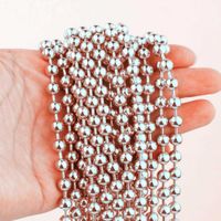 Wholesale 2 mm Silver Color High Quality Stainless Steel Ball Bead Necklace Fashion Jewelry Dog Tags Chain