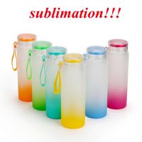 Wholesale Sublimation Water Bottle ml Frosted Glass Water Bottles gradient Blank Tumbler Drink ware Cups Price